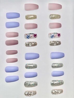 Look Beautiful 28pc press on nails with free gift